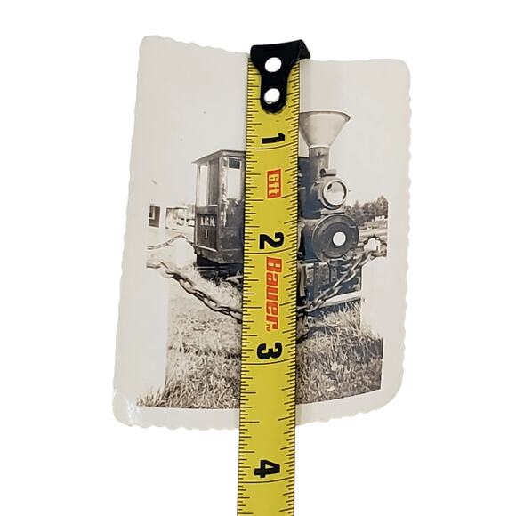 Vtg Man Posing with Parked Steam Engine Original Monochrome Photography Portrait - Picture 2 of 4